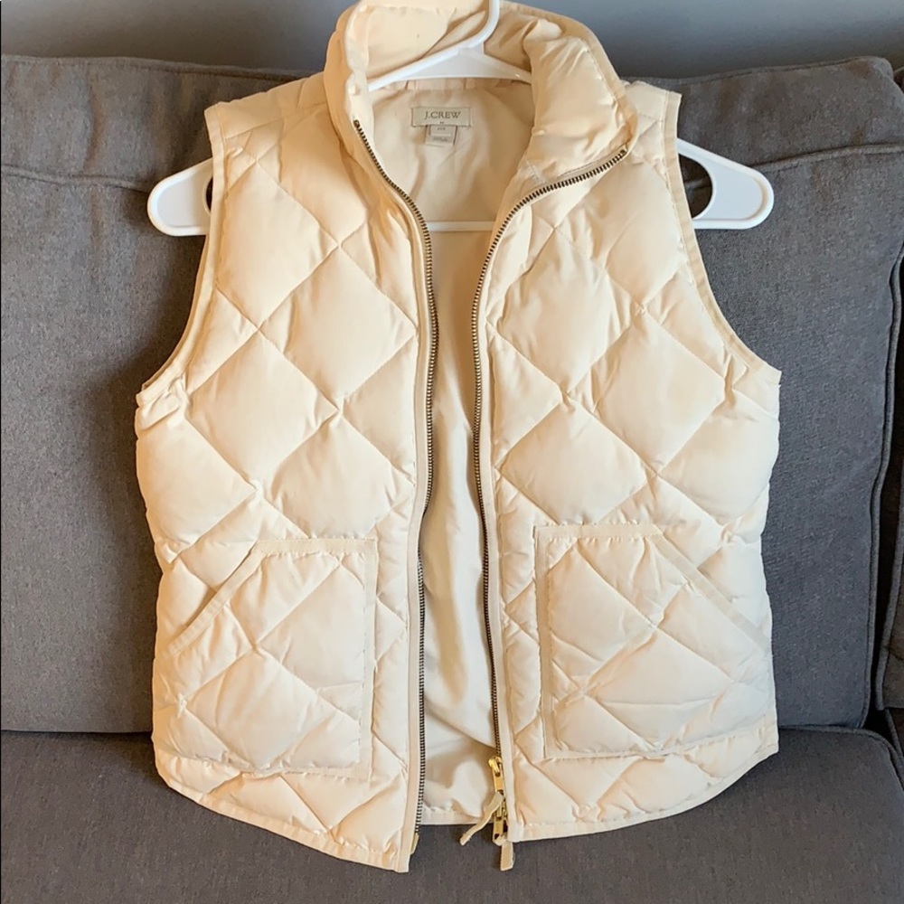 Jcrew White puffer vest size XXS